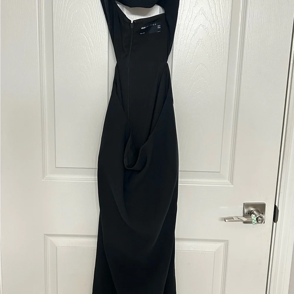 ASOS EDITION Cami Wavy Cutout Midi Dress In Black - Picture 7 of 8